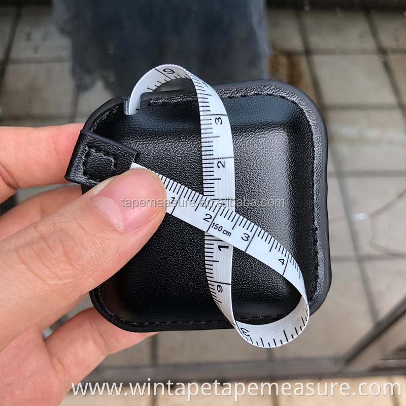 High quality customized multi-function Mini Leather tape measure Sewing Tape Measure Leather Retractable Square Measuring Tape